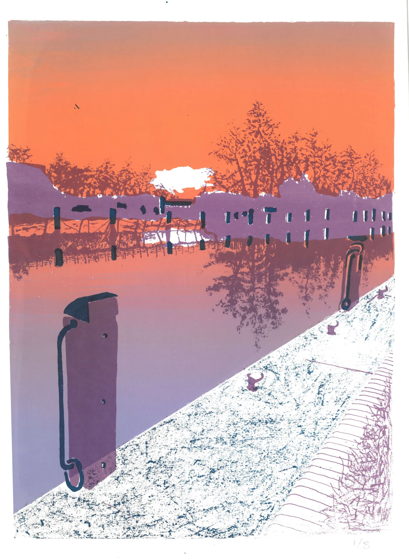 Sunset over Teddington Lock